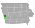 Map of Harrison in Iowa