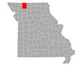 Map of Harrison in Missouri
