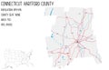 Map of Hartford County in Connecticut, USA Royalty Free Stock Photo