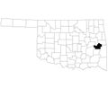 Map of Haskell County in Oklahoma state on white background. single County map highlighted by black colour on Oklahoma map. UNITED Royalty Free Stock Photo