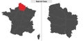 map of Hauts-de-France region of France