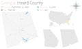 Map of Heard County in Georgia