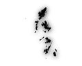 Map of the Hebrides with shadow