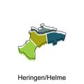 map of Heringen Helme vector design template, national borders and important cities illustration Royalty Free Stock Photo