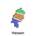 map of Hessen vector design template, national borders and important cities illustrationmap of vector design template, national Royalty Free Stock Photo