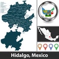 Map of Hidalgo, Mexico