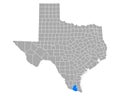 Map of Hidalgo in Texas