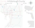 Map of Hillsborough County in Florida