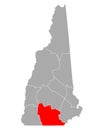 Map of Hillsborough in New Hampshire