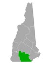 Map of Hillsborough in New Hampshire