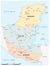 Map of the historical settlement area of the Maya, Central America