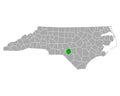 Map of Hoke in North Carolina Royalty Free Stock Photo