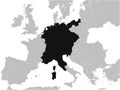 Map of Holy Roman Empire Royalty Free Stock Photo