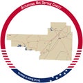 Map of Hot Springs County in Arkansas, USA.
