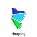 map of Hougang vector design template, national borders and important cities illustration Royalty Free Stock Photo