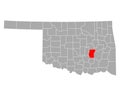 Map of Hughes in Oklahoma