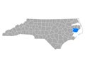 Map of Hyde in North Carolina