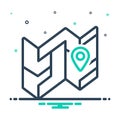 Mix icon for Map, delineation and route