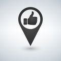 Map icon, LIKE icon, sign - illustration. Royalty Free Stock Photo