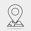 Map icon line symbol. Premium quality isolated route element in trendy style