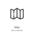 map icon vector from basic ui elements collection. Thin line map outline icon vector illustration. Linear symbol for use on web Royalty Free Stock Photo