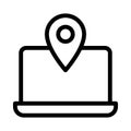 Map vector thin line  icon Royalty Free Stock Photo