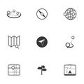 Map Icons and Location Icons Royalty Free Stock Photo