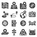 Map Icons and Location Icons Royalty Free Stock Photo