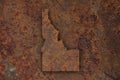 Map of Idaho on rusty metal Royalty Free Stock Photo