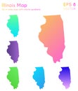 Map of Illinois with beautiful gradients.