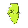 Map of Illinois Vector Design Template.