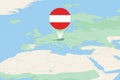 Map illustration of Austria with the flag. Cartographic illustration of Austria and neighboring countries Royalty Free Stock Photo