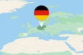 Map illustration of Germany with the flag. Cartographic illustration of Germany and neighboring countries Royalty Free Stock Photo