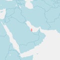 A map illustration of the Middle East with a focus on Qatar Royalty Free Stock Photo