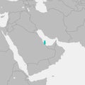 A map illustration of the Middle East with a focus on Qatar Royalty Free Stock Photo