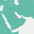 A map illustration of the Middle East with a focus on Qatar Royalty Free Stock Photo