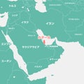 A map illustration of the Middle East with a focus on Qatar Royalty Free Stock Photo