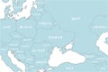 Map illustrations of Ukraine, Russia and neighboring countries Japanese