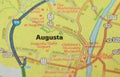 Map Image of Augusta, Maine Royalty Free Stock Photo