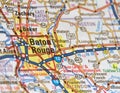 Map Image of Baton Rouge Louisiana Royalty Free Stock Photo