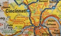 Map Image of Cincinnati, Ohio Royalty Free Stock Photo