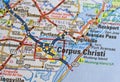 Map Image of Corpus Christi, Texas Royalty Free Stock Photo