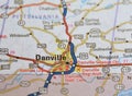 Map Image of Danville, Virginia Royalty Free Stock Photo