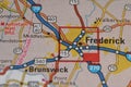 Map Image of Frederick Maryland Royalty Free Stock Photo