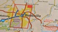 Map Image of Huntsville Alabama Royalty Free Stock Photo