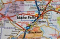 Map Image of Idaho Falls, Idaho Royalty Free Stock Photo