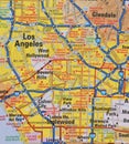 Map Image of Los Angeles California Royalty Free Stock Photo