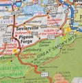 Map Image of Pigeon Forge, Tennessee