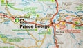 Map Image of Prince George, British Columbia, Canada