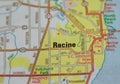 Map Image of Racine, Wisconsin Royalty Free Stock Photo